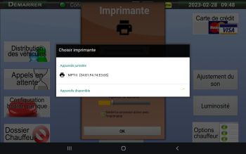 L'imprimante est déjà connectée à la tablette.